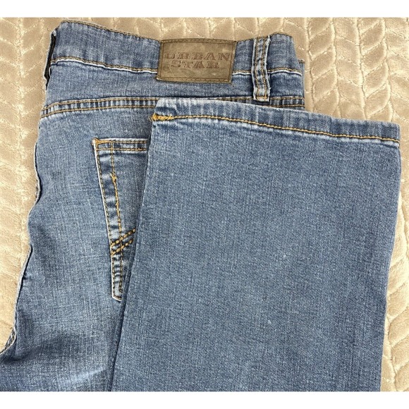 Urban Star Straight Jeans Men's 40x30 Blue 5-Pocket Dark Wash Cotton Blend - Picture 1 of 10